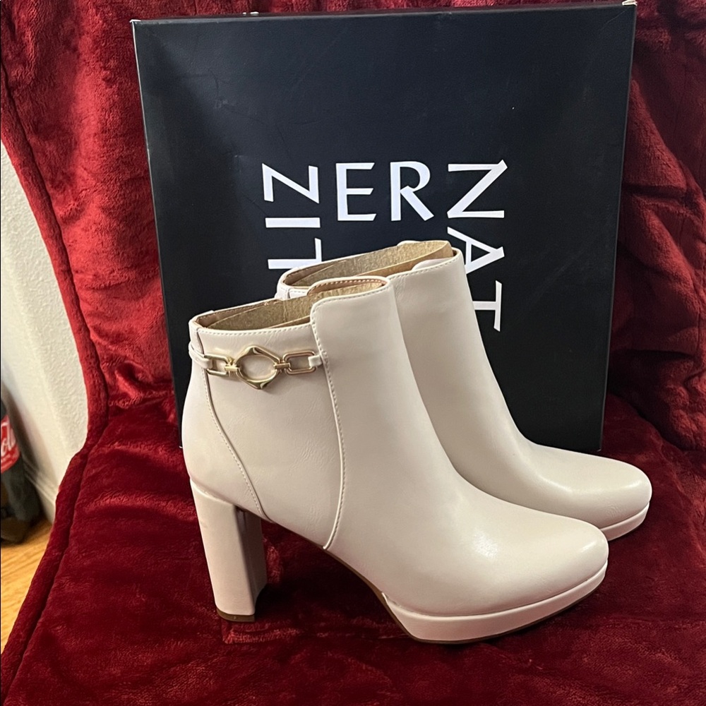 Naturalizer Cream Ankle Boots